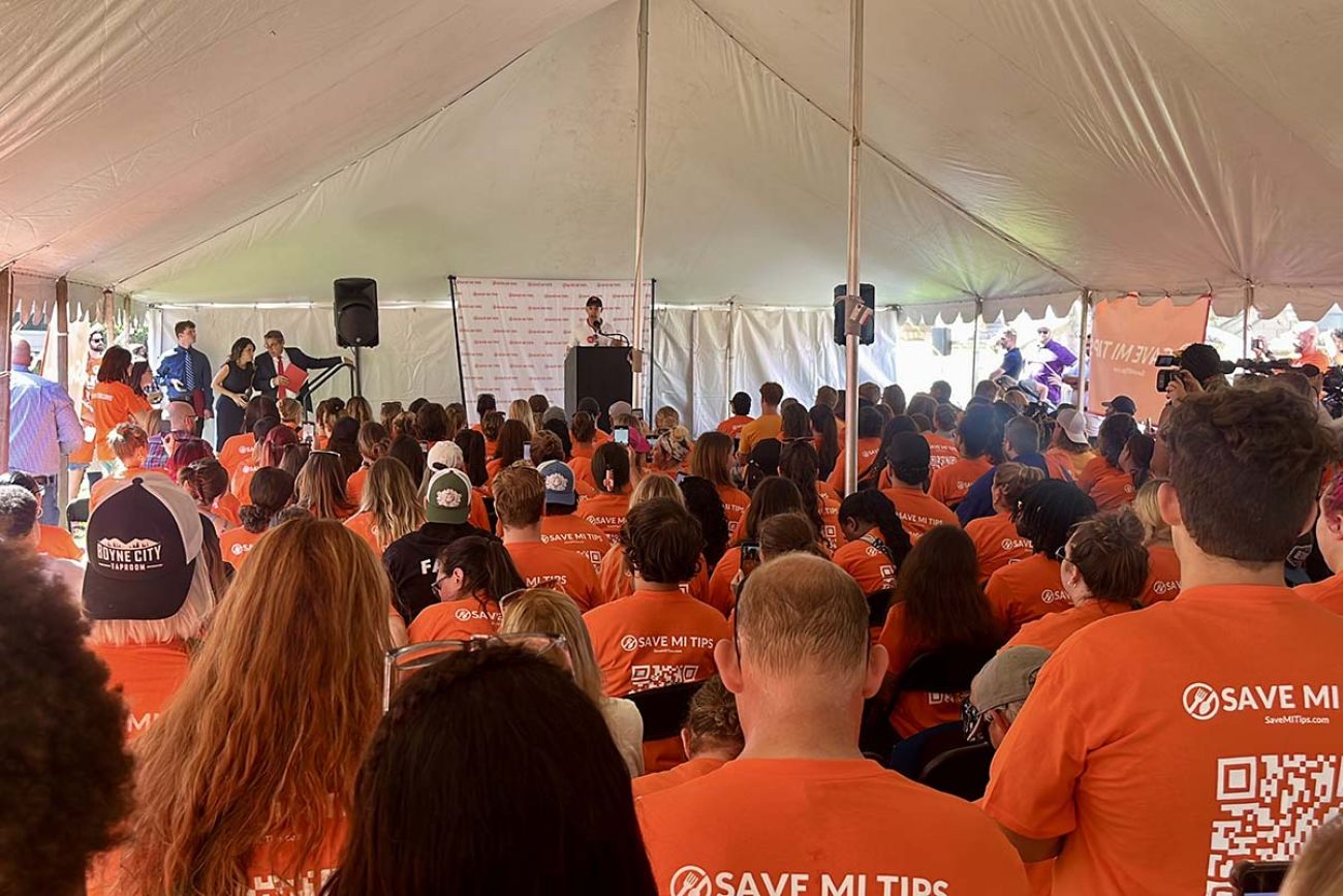 As Michigan moves toward 15 minimum wage, workers rally to keep tip system Bridge Michigan